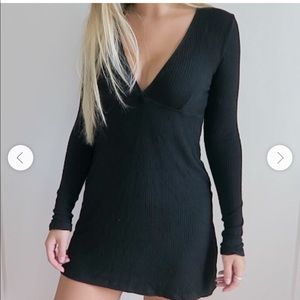 Brandy Melville Long Sleeve V Neck Mini Dress